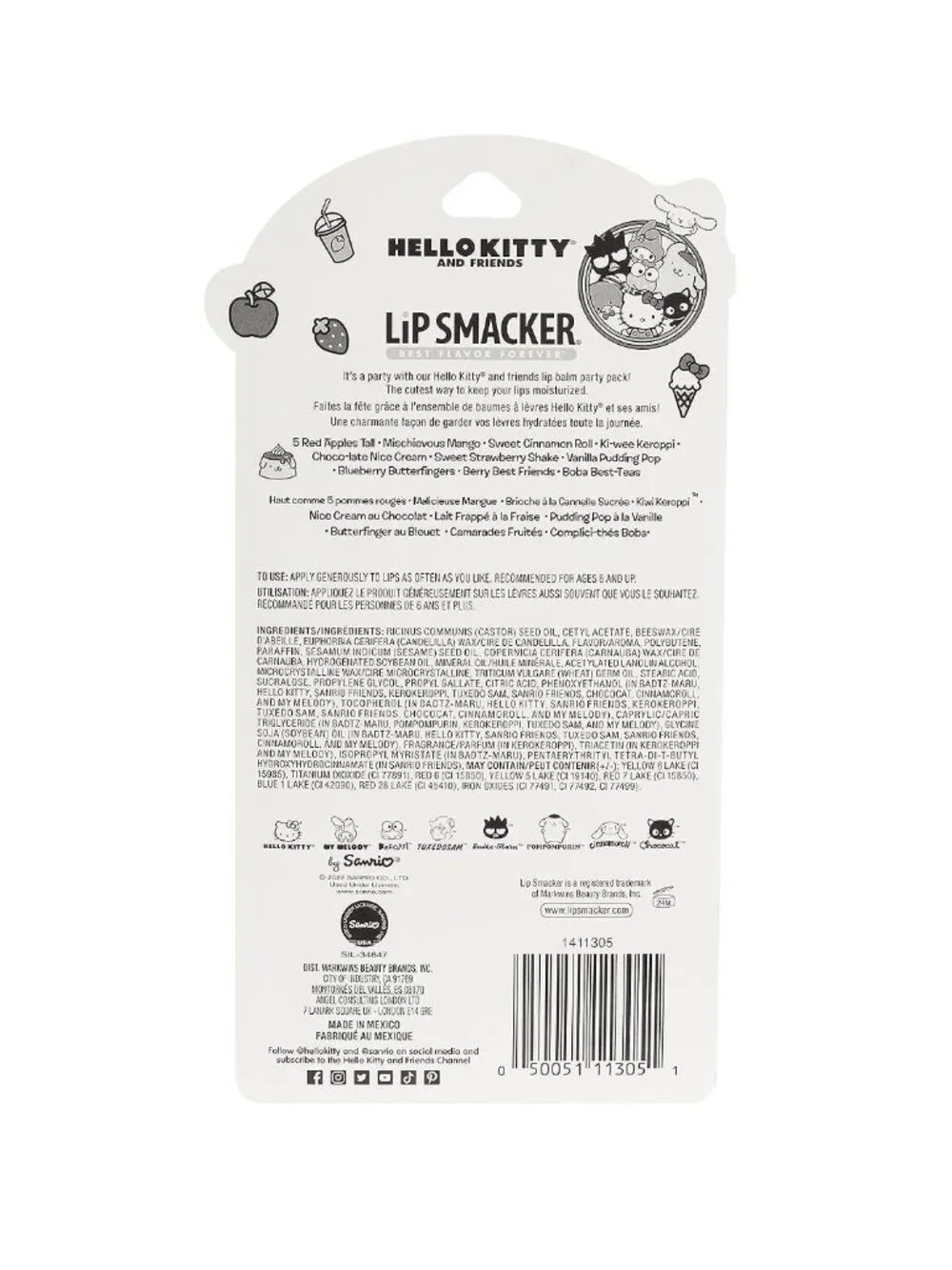 Lip Smacker Hello Kitty & Friends 10-Pack Moisturizing Lip Balm Set